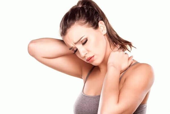 Dolor de cuello debido a osteocondrosis de la columna.